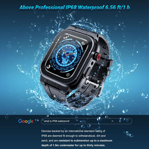for Apple Watch 41mm Built-in Screen Protector Case, IP68 Waterproof Full Body Rugged Case with Band for iWatch 8/7/6/5/4/3/2/SE/SE2 41mm...