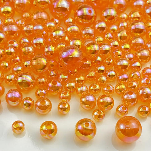 200g Acrylic Round Beads 6mm 8mm 10mm 12mm AB Colors Craft Beads Round Spacer Beads with Holes for Earring Bracelet Necklace Key Chains Jewelry Ma...