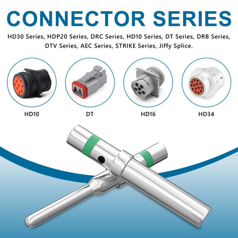 Knoweasy 30 Pairs Size 16 DT Deutsch Connector Terminal Kit : Solid Contacts for Automotive, Ni Plated Pin and Socket, Compatible with 14AWG Wire,...