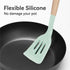 Kitchen Utensils Set, 5 Pcs Non-Stick Silicone Kitchen Cooking Utensils with Wooden Handle, Kitchen Spatula Cookware Utensils Set, Heat Resistant ...