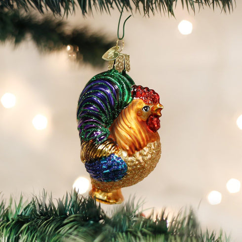 Old World Christmas Rooster Glass Blown Ornaments for Christmas Tree...