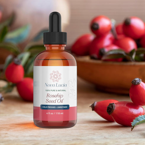 Rosehip Oil Organic Cold Pressed Moisturizer For Face Hair Skin Nails Sunspot & Stretch Mark Minimizer Helps Reduce Scar Rose Hip Facial Serum Fac...