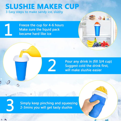 Slushy Cup, TIK TOK Slushie Maker Cup Frozen Magic Squeeze Cup, Ice Cream Maker Cup, Cool Stuff Trending Tiktok Items Homemade DIY Cool Gadgets wi...