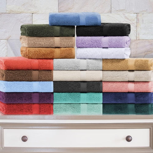 Superior Egyptian Cotton Pile Face Towel/Washcloth Set of 6, Ultra Soft Luxury Towels, Thick Plush Essentials, Absorbent Heavyweight, Guest Bath, ...
