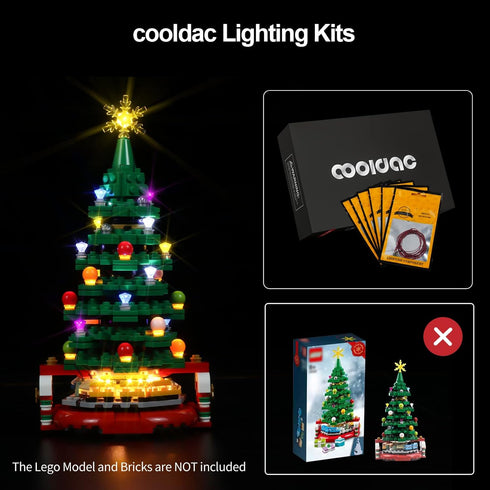 cooldac Light Kit for Lego 40338 Creator Christmas Tree, Lighting Kit Compatible with Lego 40338 Without Building Block Model-Remote Control Versi...