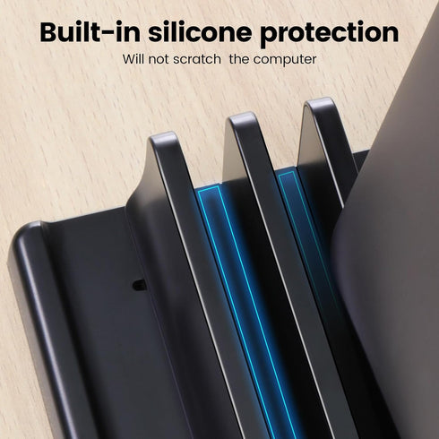 3-Slot Vertical Laptop Stand Holder,Adjustable ABS Plastic Desktop Notebook Dock,Vertical Laptop Stand Space-Saving for All MacBook/Surface/Samsun...