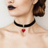 Vintage Black Choker Necklace for Women, Velvet Drip oil Red Heart Black Choker, Valentines Day Halloween Cosplay Party Jewelry, Adjustable Length...
