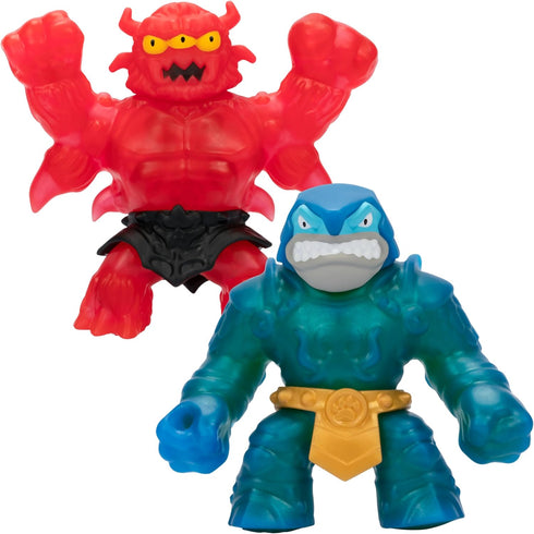 Heroes of Goo Jit Zu Stretch Strikers Versus Pack, 2 Figure Pack, Stretchy Action Figures, Stretchy Sir Thrashalot VS Crunchy Redback, Stretch up ...