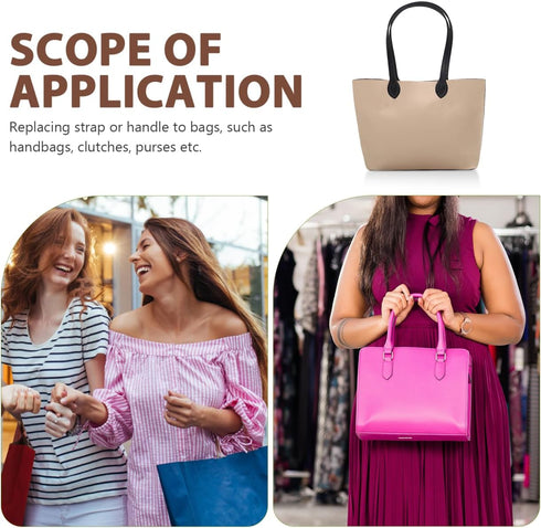 SUPVOX 2pcs 24 Leather Purses Straps Leather Bag Handles Replacement Purse Straps Handbag Bag Wallet Straps (Black)...