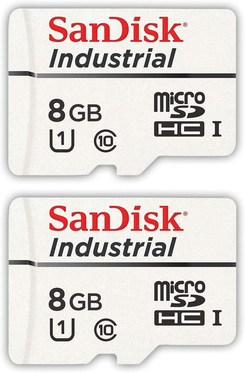 SanDisk Industrial 8GB Micro SD Memory Card Class 10 UHS-I MicroSDHC (Bulk 2 Pack) in Cases (SDSDQAF3-008G-I) Bundle with (1) Everything But Strom...