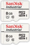SanDisk Industrial 8GB Micro SD Memory Card Class 10 UHS-I MicroSDHC (Bulk 2 Pack) in Cases (SDSDQAF3-008G-I) Bundle with (1) Everything But Strom...