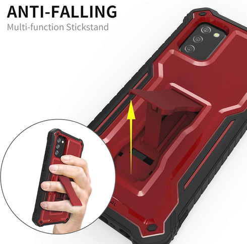 DUOPAL for Samsung Galaxy A02S Case, Military Grade Protection Shockproof Case with Tempered Glass HD Screen Protector and Kickstand Compatible wi...