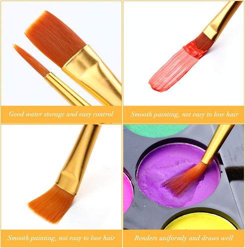 Acrylic Paint Brush Set, 4 Packs / 40 pcs Nylon Hair Brushes for All Purpose Oil Watercolor Painting Artist Professional Kits...