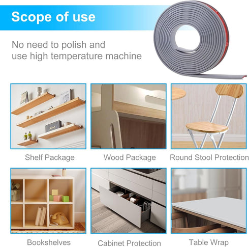 PENCK Countertop Edge Trim 5/8'' x 16.4ft, U-Shape Plywood Edge Banding, Self Adhesive Veneer Wood Trim Molding, TPE Flexible Furniture Desk Edge ...