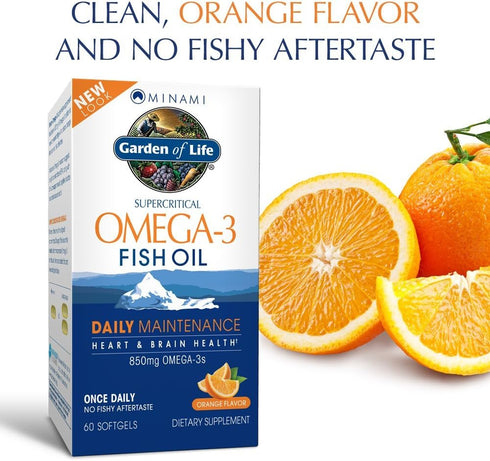 Garden of Life EPA/DHA Omega 3 Fish Oil - Minami Natural Brain Function, Heart and Mood Supplement, 60 Softgels...