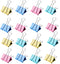Small Binder Clips 1 inch Length, Colorful, for Office (64 Pcs)...