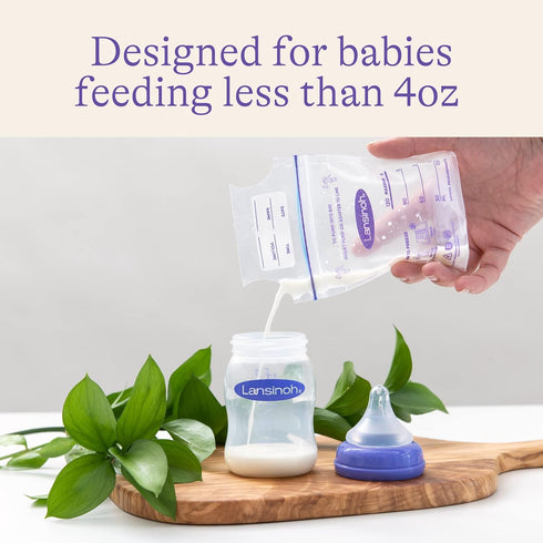 Lansinoh Breastmilk Storage Bags, 50 Count, Easy to Use Breast Milk Storage Bags for Feeding, Presterilized, Hygienically Doubled-Sealed for Refri...