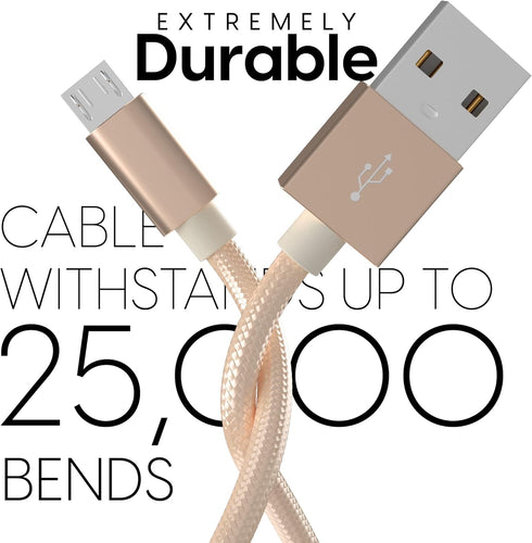 TalkWorks Micro USB Cable 6ft Long Android Cell Phone Charger Braided Heavy Duty Fast Charging Cord for Samsung Galaxy S6 / S7, Tablet, Bluetooth ...