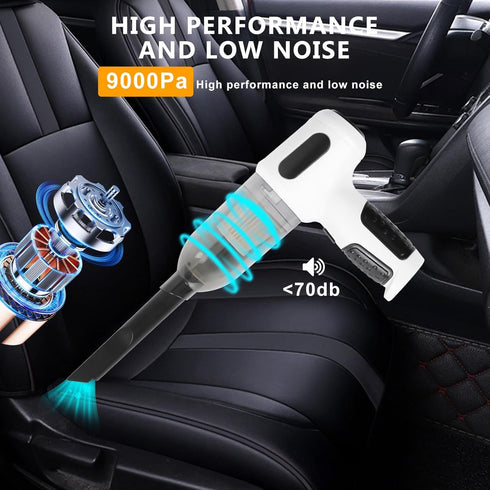 Handheld Vacuum Cleaner, Car Vacuum Cleaner, Adjustable 120W High Power Wet and Dry Hand Held Car Vacuum Cordless with Multi-Nozzles for Home, Off...