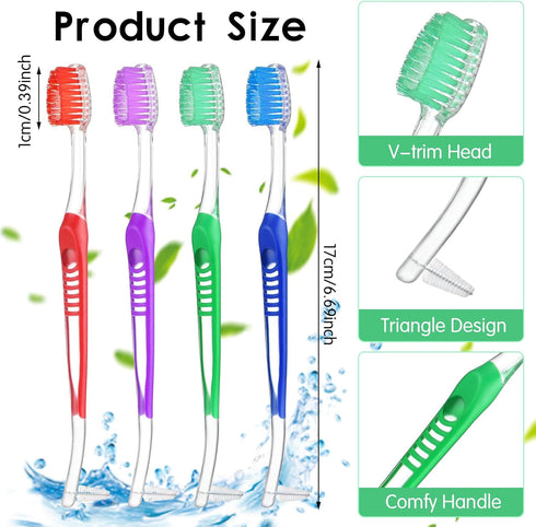 4 Pack Braces Brushes for Teeth with Interproximal Head, Orthodontic Toothbrush for Braces, Double Ended Soft Bristles for Ortho Brace Teeth Clean...