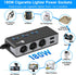 Quick Charge 3.0 Cigarette Lighter Splitter, Qidoe 3 Socket 180W Cigarette Lighter Adapter with 4 USB Fast Charging, DC 12V/24V Cigarette Outlet L...