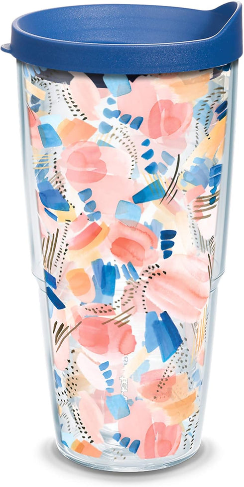 Tervis Yao Cheng - Sand and Sea Made in USA Double Walled Insulated Tumbler Travel Cup Keeps Drinks Cold & Hot, 24oz, Classic...