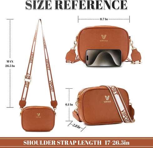 Crossbody Bags for Women, Small Leather Crossbody Bag Purse Women's Shoulder Handbags with Adjustable Strap...