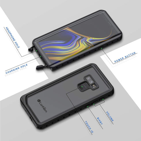 Lanhiem for Galaxy Note 9 Phone Case, IP68 Waterproof Dustproof Shockproof Case with Built-in Screen Protector, Full Body Underwater Protective Cl...
