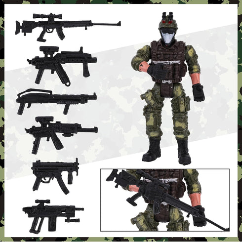AMOR PRESENT 6PCS Army Men Soldiers, Special Force Action Figure with Weapons Military Soldier Playset Army Toy Set...