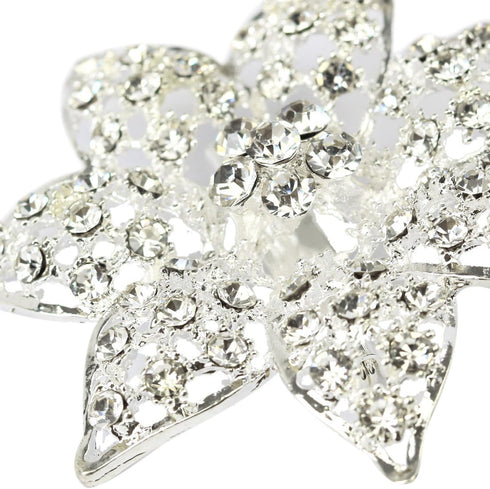 kilofly 14pc Bridal Rhinestone Crystal Flower Bouquet Corsage Wedding Brooch Pin...