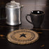 VHC Brands Kettle Grove Jute Stencil Star 8 inch Trivet Primitive Country Patchwork Kitchen Tabletop Design, Tan...