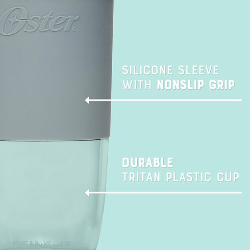Oster Blend Active Portable Blender with Drinking Lid, USB Chargeable Personal Blender, Gray...