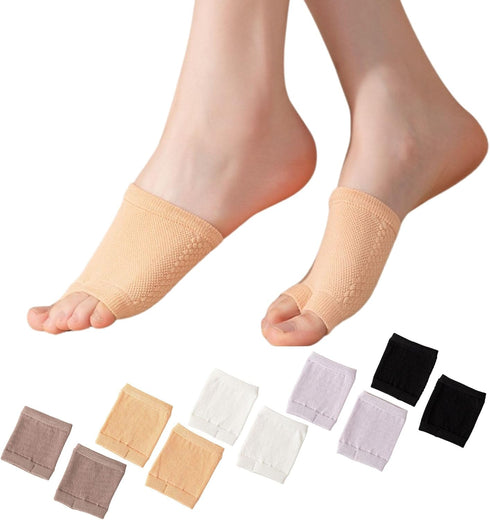 Women Open Toe Half Socks Cotton Peep Toe Mule Sandal Sock for Clogs Flip Flop Slide Slipper Liner Sock 5-9 (1orange1black1white1brown1purple)...