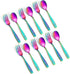 Pimoys 12 Pieces Toddler Utensils Kids Rainbow Silverware Set, Stainless Steel Childrens Safe Forks and Spoons, Metal Kids Cutlery Set, Dishwasher...