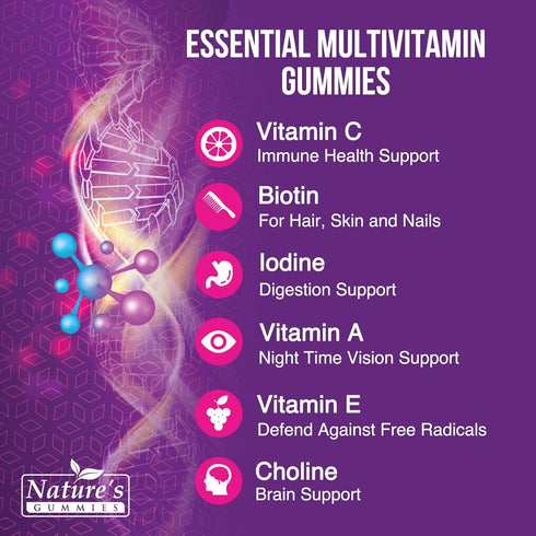 Gummy Multivitamin for Adults, Extra Strength Multi Gummies for Women & Men - Daily Vitamin Gummies Supplement, Immune Health Support with Vitamin...