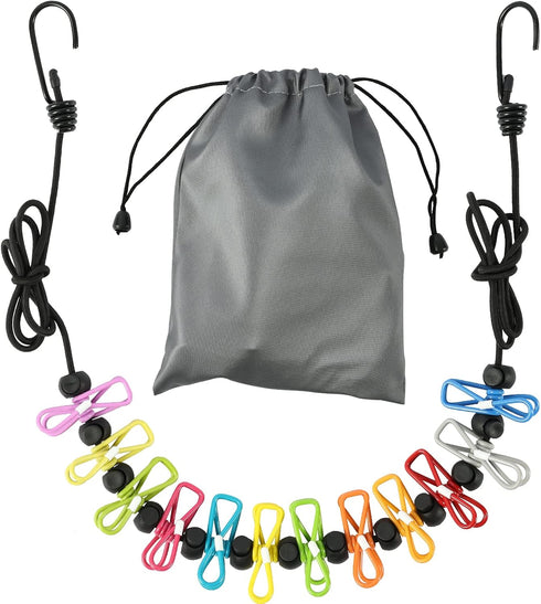 Retractable Portable Clothesline for Travel?Clothing line with 12 Clothes Clips, for Indoor Laundry Drying line,Outdoor Camping Accessories...