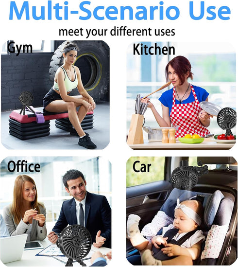 Portable Baby Stroller Fan, with Flex Tripod, 20 Hours Working Time, 3 Speeds, Handheld Personal Fan For Car Seat, Treadmill, Outdoor (Black)...