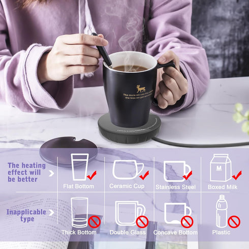 Coffee Mug Warmer with Auto Shut Off for Home Office Desk Use,Touch Control Tech Safety and Smart Temperature Settings for Coffee, Milk, Tea, Wate...
