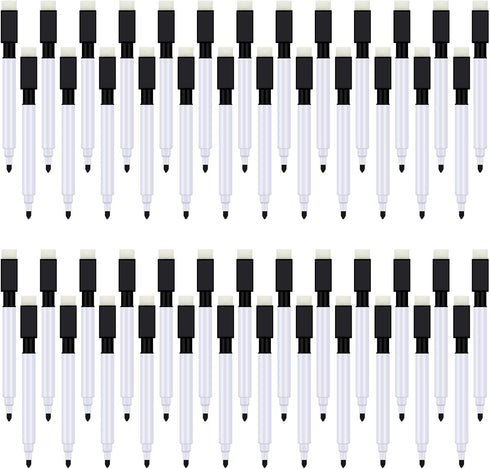 Magnetic Dry Erase Markers 24 Pack Whiteboard Erase Markers with Erasers Cap for Whiteboard, Dry-Erase Boards, School, Office and Home, Black...