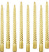 10 Inch Taper Candle, Set of 12,Tapered Candles Burn for 7 Hours, Long Sticks,Tall Candlesticks, Dinner Party, Wedding, Halloween (25cm, Gold)...