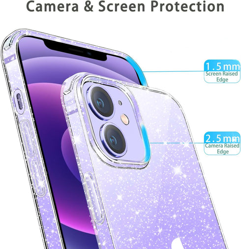 JJGoo Crystal Glitter Designed for iPhone 12 Case/for iPhone 12 Pro Case for Women, Sparkle Bling Shockproof Protective Thin Slim Case (6.1”) 2020...