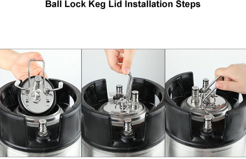 Corny Carbonation Keg Lid, Cornelius Soda Keg Lids for Quick Forced Carbonation, Ball Lock Keg Lid with Diffusion Stone, Pressure Relief Valve, Cl...