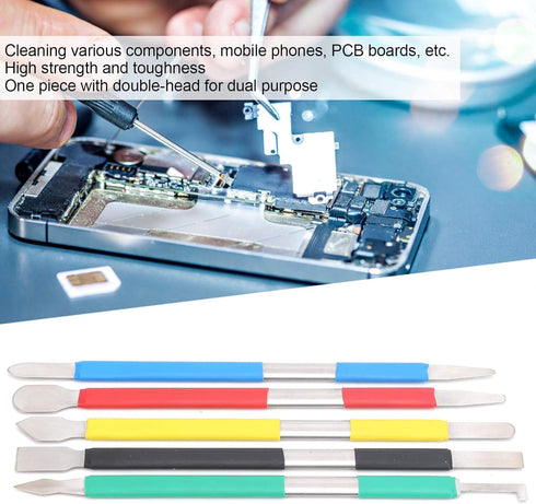 Hilitand 5pcs Dual Ends Metal Spudger Set, Professional Pry Opening Spudger, Prying Opening Repair Tool Kit for Mobile Phone Tablet Laptop Mp3 Wat...