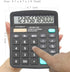 Calculator, BESTWYA Dual Power Handheld Desk Calculator with 12 Digit Large LCD Display Big Sensitive Button (1 Black & 1 Silver)...