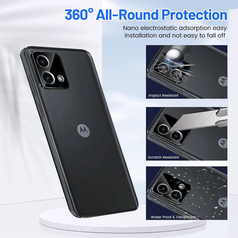 TQLGY 3 Pack Screen Protector for Motorola Moto G Stylus 5G 2023 with 3 Pack Camera Lens Protector, Ultra HD Tempered Glass, 9H Hardness, Anti-Scr...