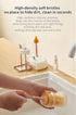 Bottle Brush Set-6 in 1 Baby Bottle Cleaner Set with Drying Rack,Silicone Baby Bottle Brush,Straw Brush,Nipple Brush,Soap Dispenser and Storage Bo...