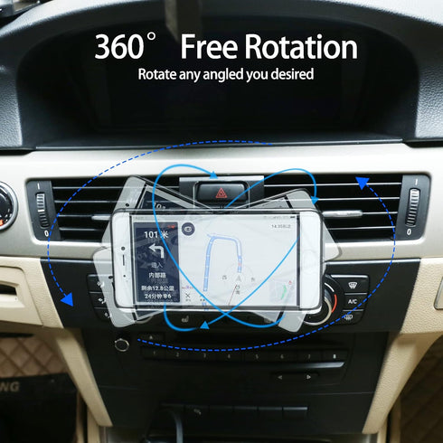 LLKUANG 360-Degree Rotary Cell Phone Holder Mobile Phone Mount for BMW 3 Series E90 E91 E92 E93 2005-2010 2011 2012(Aluminium Alloy)...