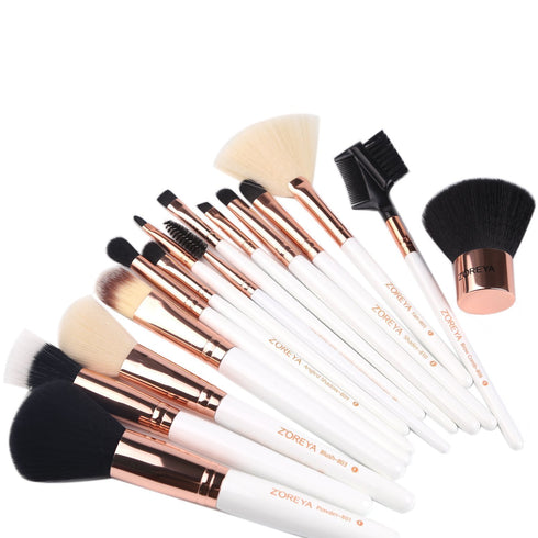Z'OREYA Makeup Brushes Set,15pcs Rose Gold Luxury and Fashion Makeup Brushes,Professional Premium Synthetic Foundation Powder Concealers Eye Shado...