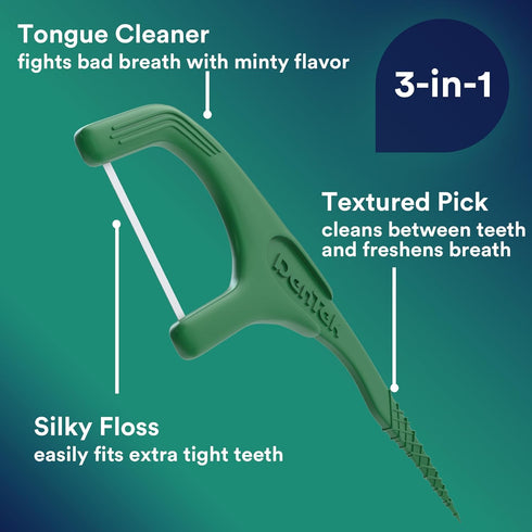 DenTek Fresh Clean Floss Picks, For Extra Tight Teeth, 75 Count, 3 Pack...