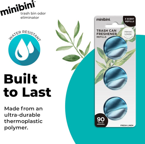 Flint Minibini Trash Can Deodorizer and Odor Eliminator, Garbage Can Air Freshener and Odor Control Up to 30 Days, Refill Pack...
